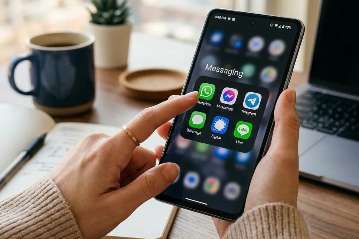 Phone showing multiple messaging app icons for dating communication